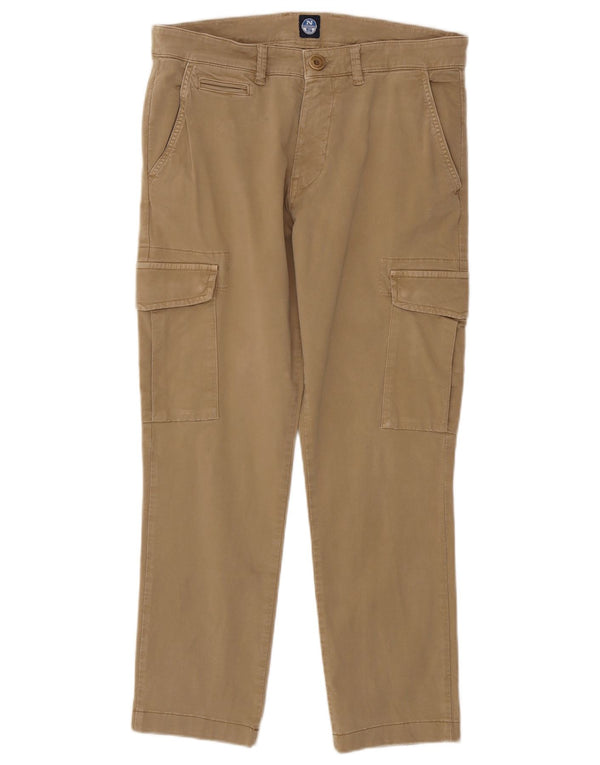 North Sails Mens Straight Cargo Trousers W31 L27 Beige Cotton