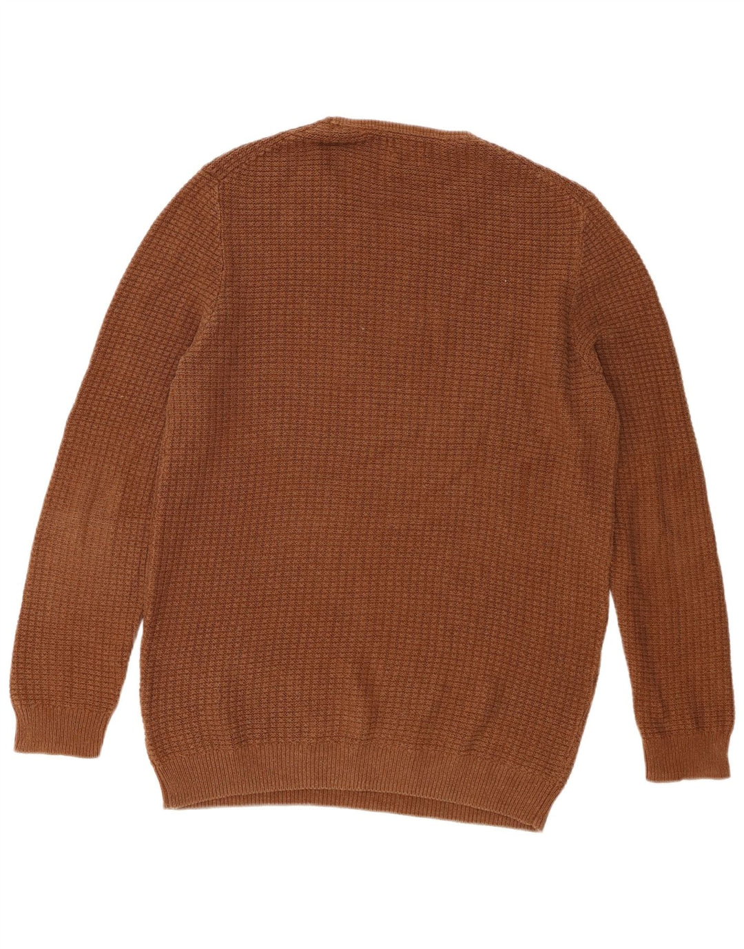 Massimo Dutti Mens Crew Neck Jumper Sweater Large Brown Cotton
