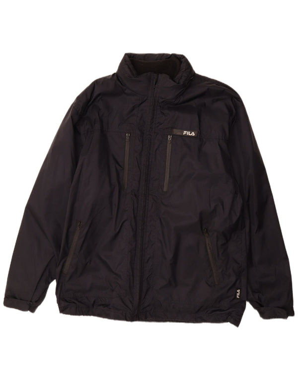 FILA Mens Windbreaker Jacket UK 44 2XL Navy Blue Polyamide