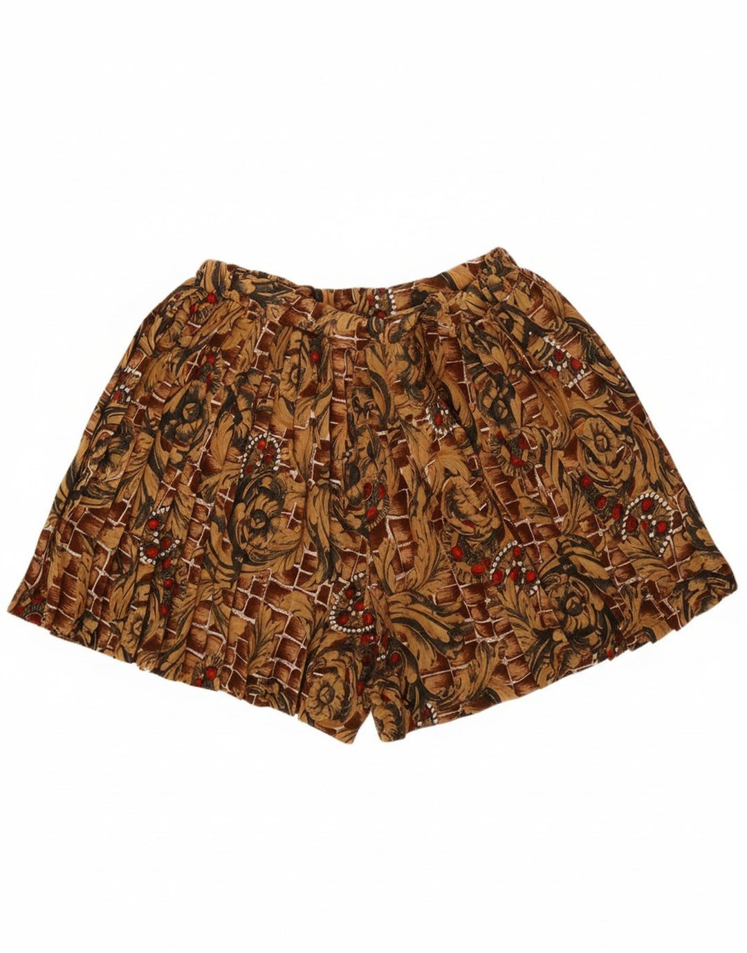 VINTAGE Womens High Waist Chino Shorts IT 46 Large W32  Brown Floral