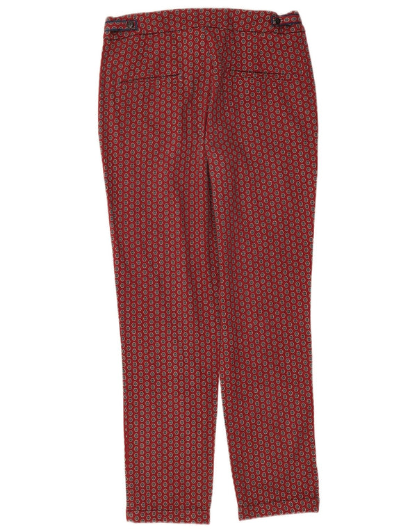 Zara Womens Trafaluc Straight Chino Trousers Medium W28 L28 Red Geometric
