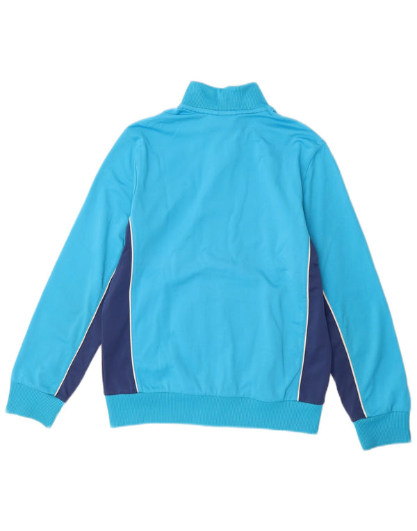 Adidas Boys Tracksuit Top Jacket 11-12 Years Blue Colourblock Polyester