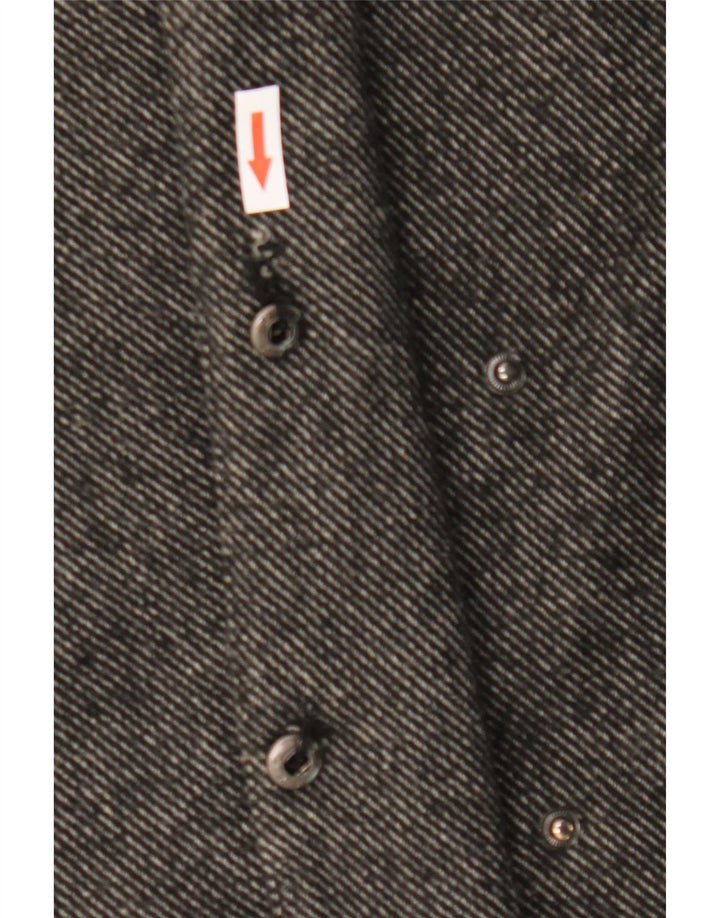 Marks & Spencer Womens Overcoat UK 14 Medium Grey Pinstripe Polyester