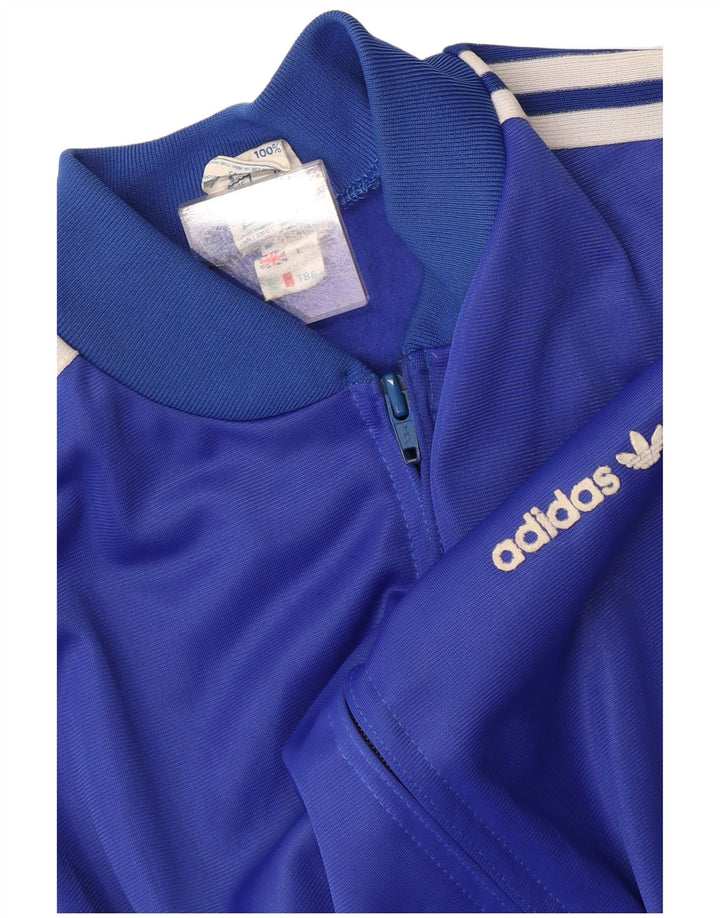 Adidas Mens Tracksuit Top Jacket Large Blue Polyester