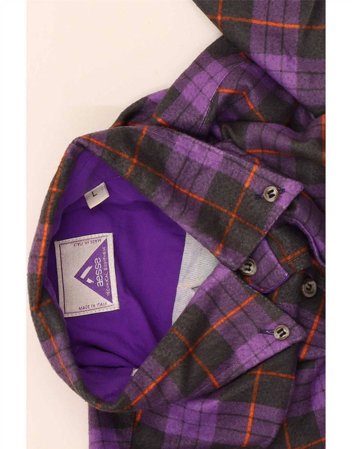 Aesse Mens Shirt Large Purple Check