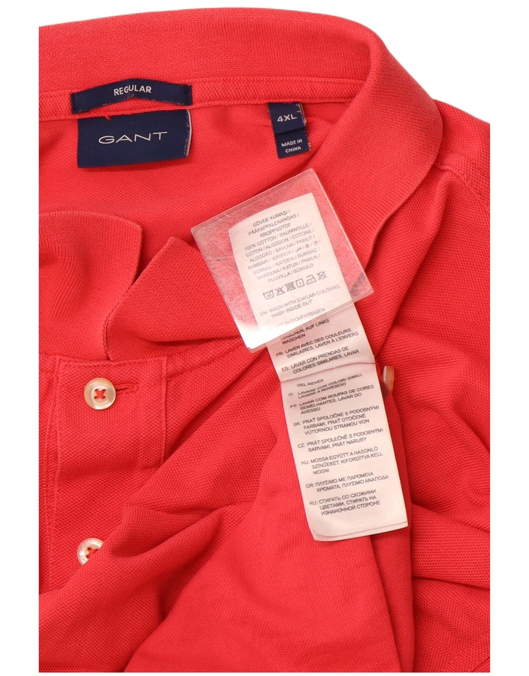 GANT Mens Regular Polo Shirt 4XL Red Cotton