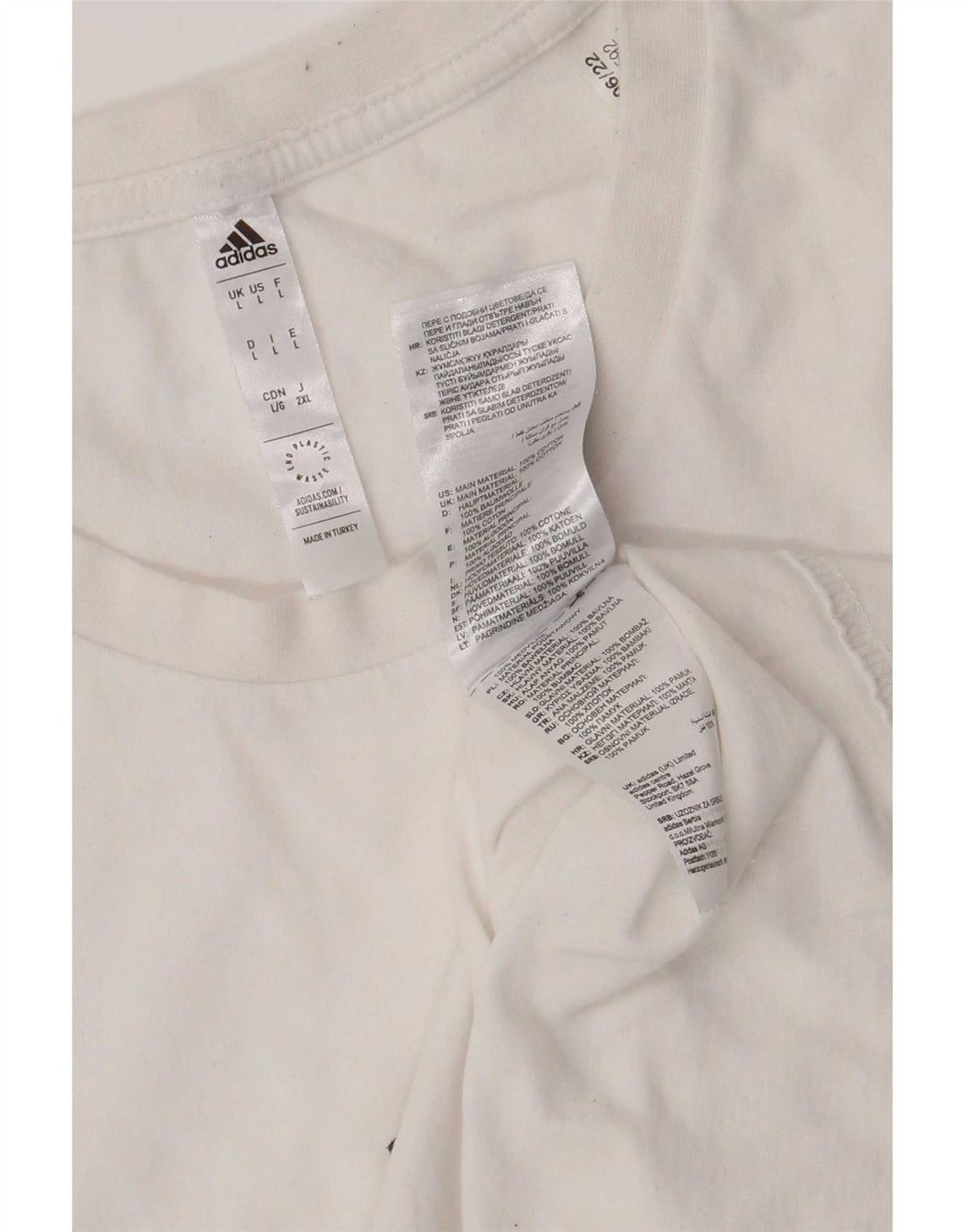 Adidas Mens Graphic T-Shirt Top Large White Cotton