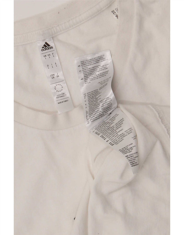Adidas Mens Graphic T-Shirt Top Large White Cotton