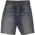 Lee Mens Chicago Distressed Denim Shorts W30 Medium Blue Cotton