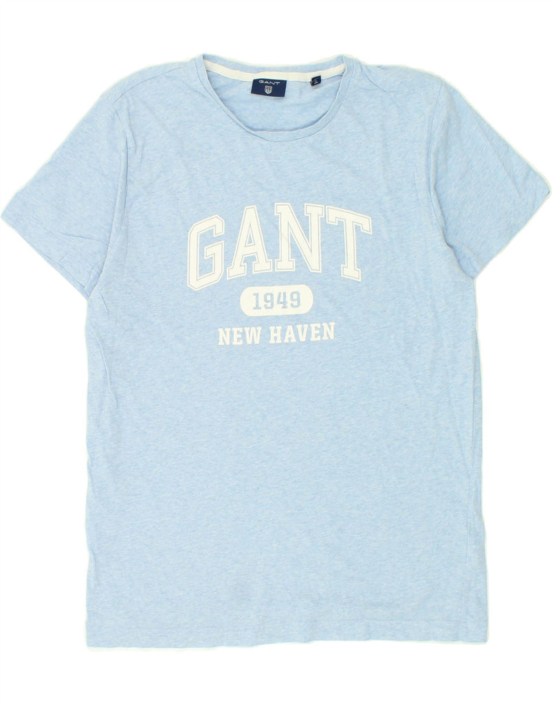 GANT Mens Graphic T-Shirt Top Medium Blue Cotton | Vintage Gant | Thrift | Second-Hand Gant | Used Clothing | Messina Hembry 