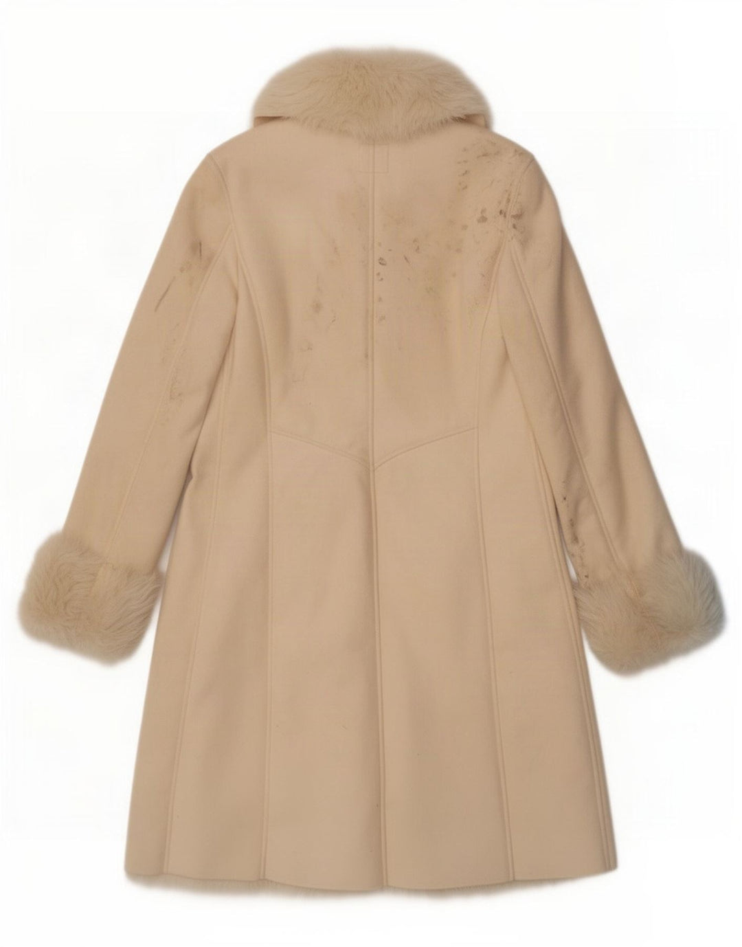 Esprit Womens Sherpa Overcoat UK 18 XL Beige Polyester