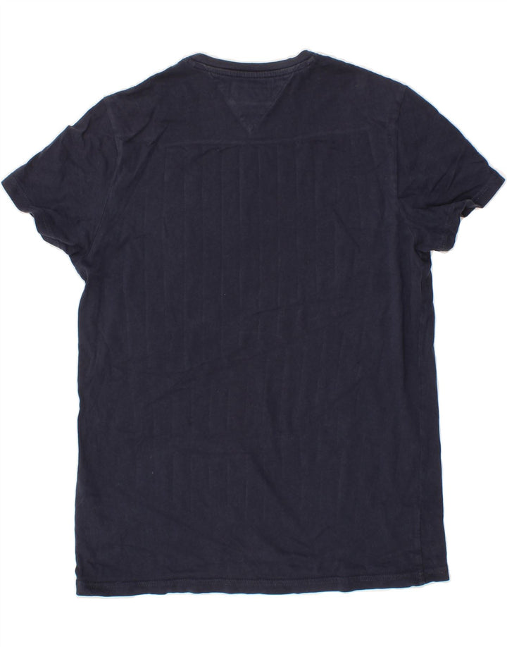 TOMMY HILFIGER Mens Graphic T-Shirt Top Medium Navy Blue Cotton Vintage Tommy Hilfiger and Second-Hand Tommy Hilfiger from Messina Hembry 