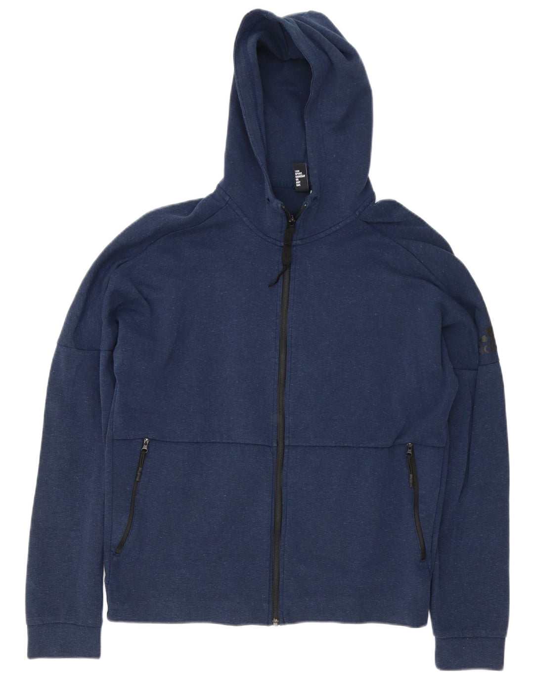 Adidas Mens Graphic Zip Hoodie Sweater Large Navy Blue