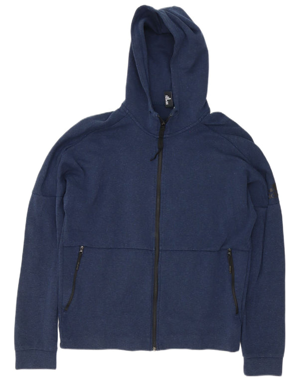 Adidas Mens Graphic Zip Hoodie Sweater Large Navy Blue