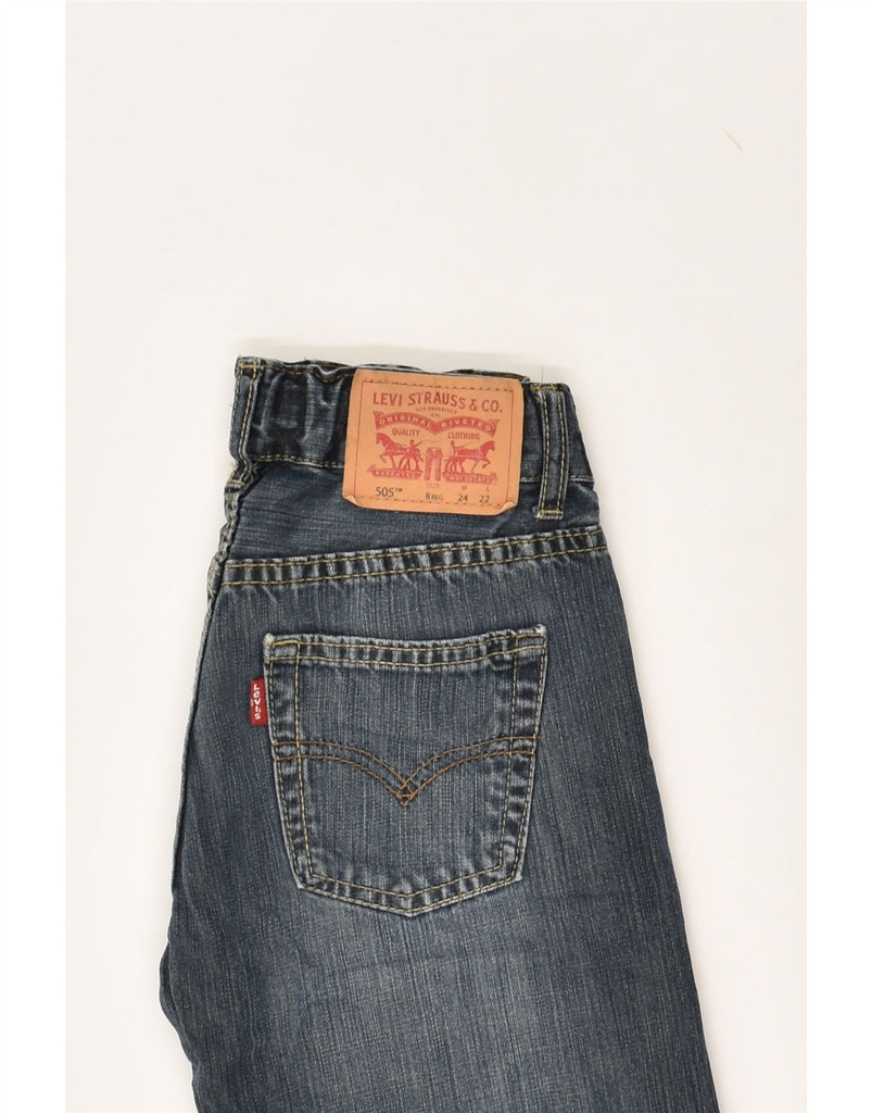 LEVI'S Boys 505 Straight Jeans 7-8 Years W24 L22 Navy Blue Cotton | Vintage Levi's | Thrift | Second-Hand Levi's | Used Clothing | Messina Hembry 