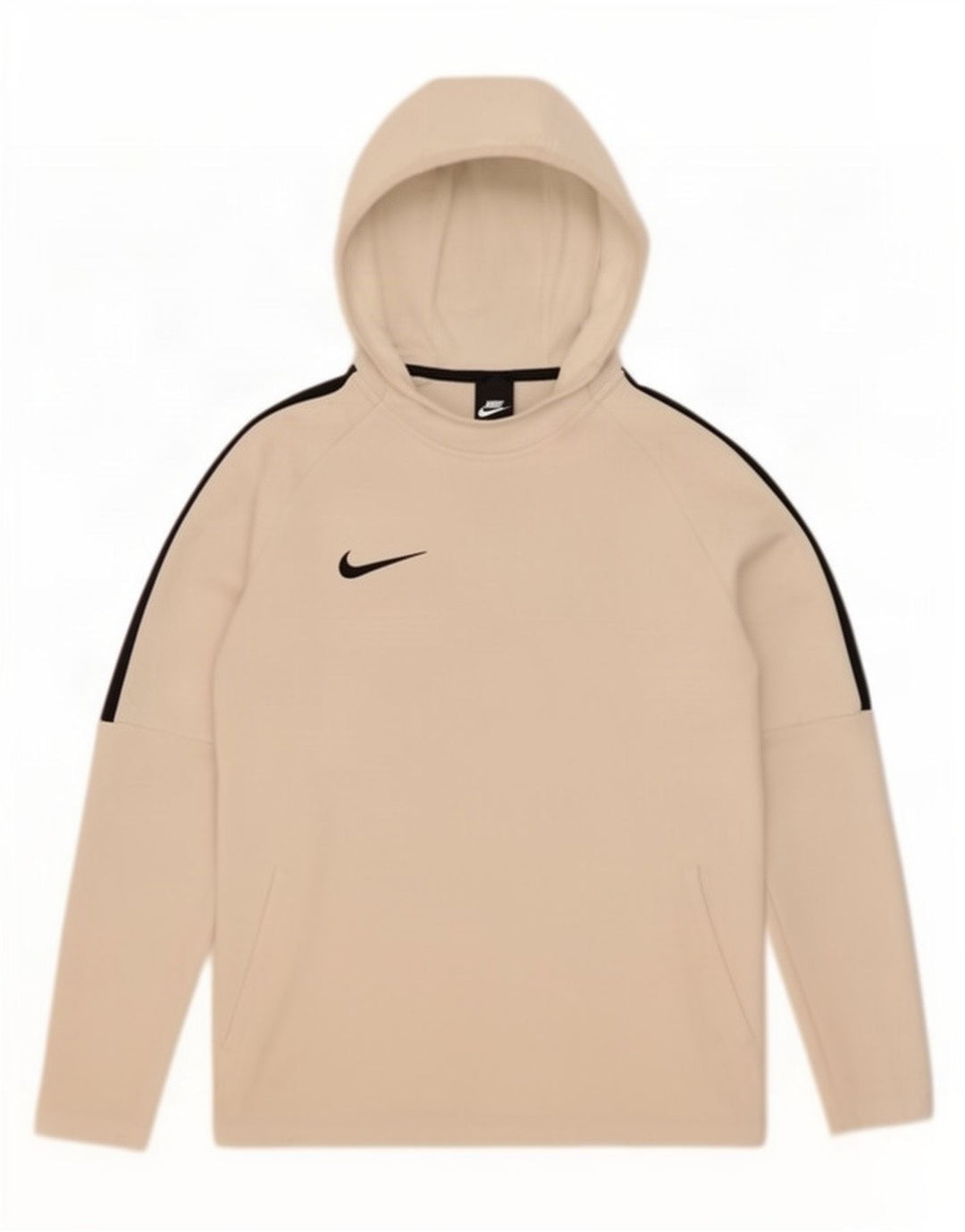 Nike Mens Dri Fit Hoodie Jumper Small White Colourblock Polyester