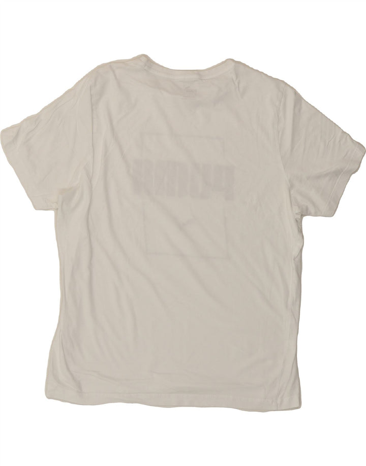 PUMA Mens Graphic T-Shirt Top Large White Vintage Puma and Second-Hand Puma from Messina Hembry 
