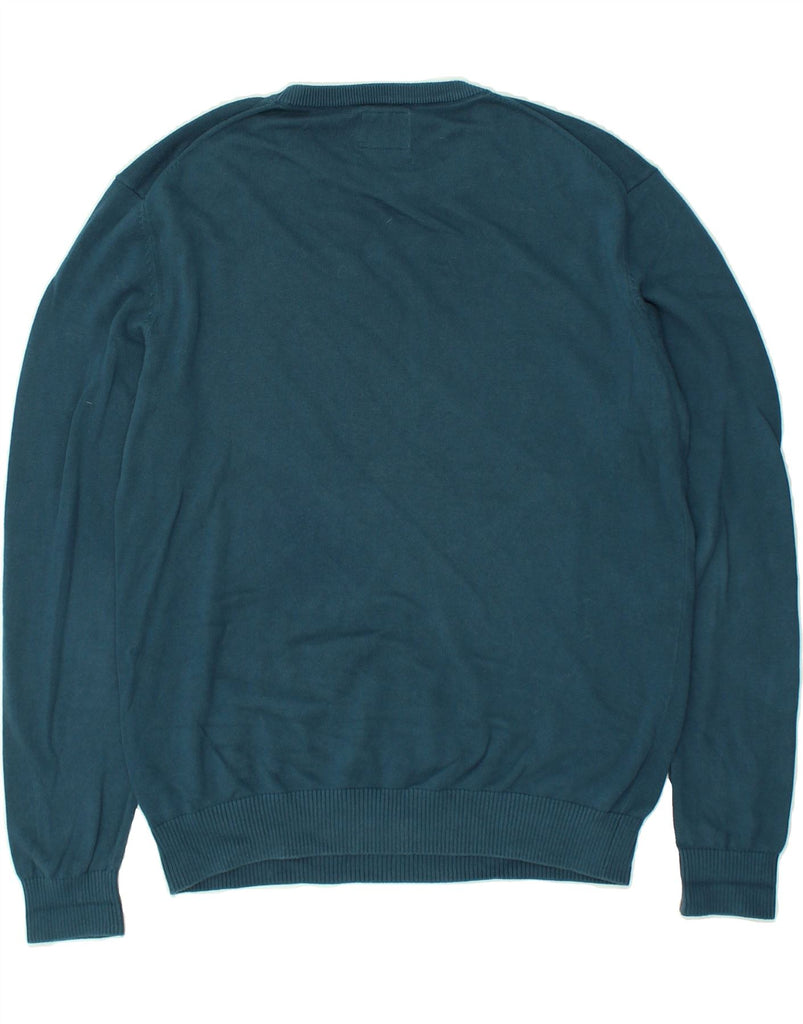 JOULES Mens Crew Neck Jumper Sweater Medium Turquoise Cotton | Vintage Joules | Thrift | Second-Hand Joules | Used Clothing | Messina Hembry 