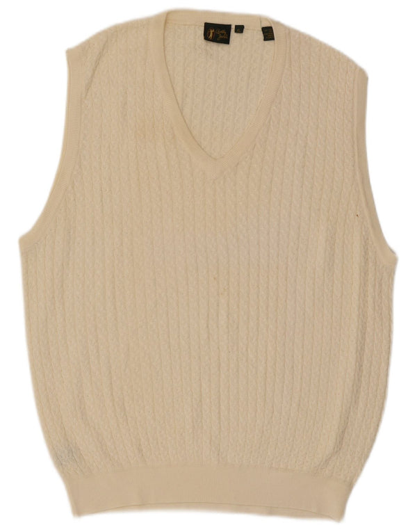 Bobby Jones Mens Vest Tank Top XL Off White Cotton