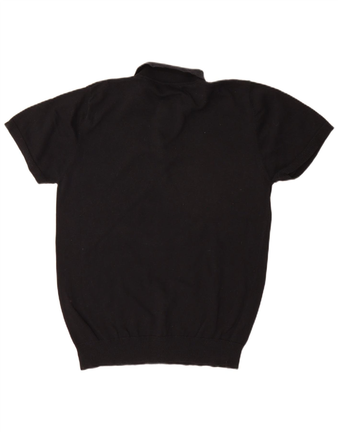 French Connection Mens Short Sleeve Polo Neck Jumper Sweater Large Black