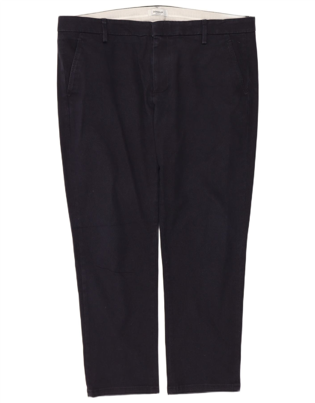 Dondup Mens Slim Chino Trousers W38 L27 Navy Blue Cotton