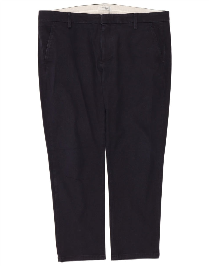 Dondup Mens Slim Chino Trousers W38 L27 Navy Blue Cotton