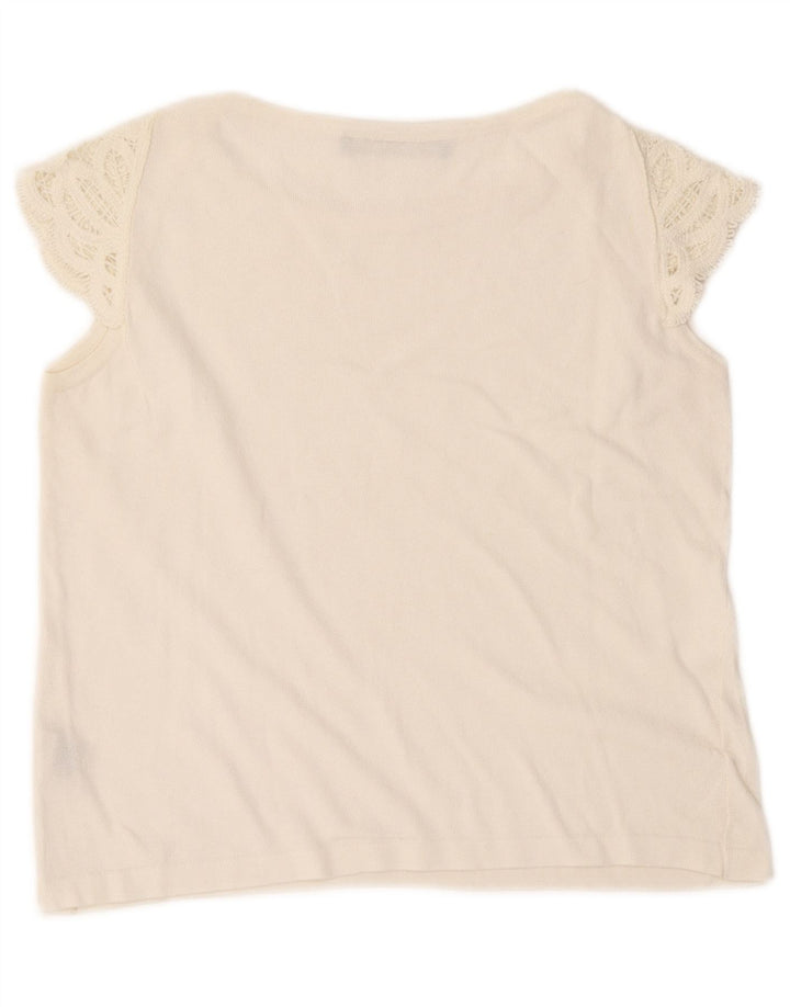Roccobarocco Womens Crop Blouse Top UK 8 Small White