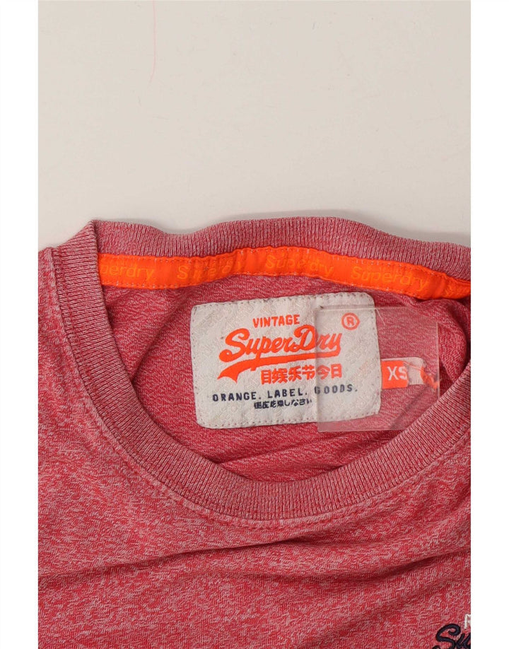 Superdry Mens T-Shirt Top XS Red Flecked
