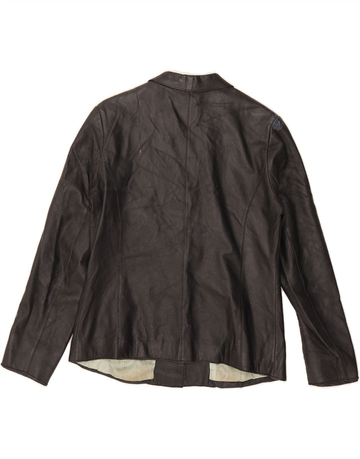 SUMMIT Womens Leather Jacket UK 14 Medium Black Leather Vintage Summit and Second-Hand Summit from Messina Hembry 