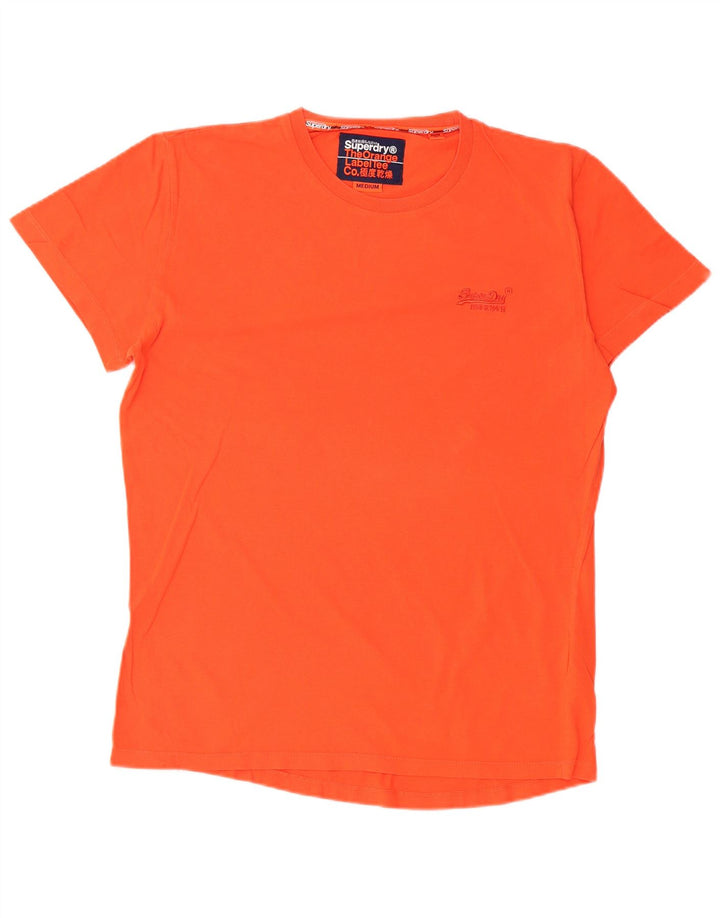 SUPERDRY Mens T-Shirt Top Medium Orange Cotton