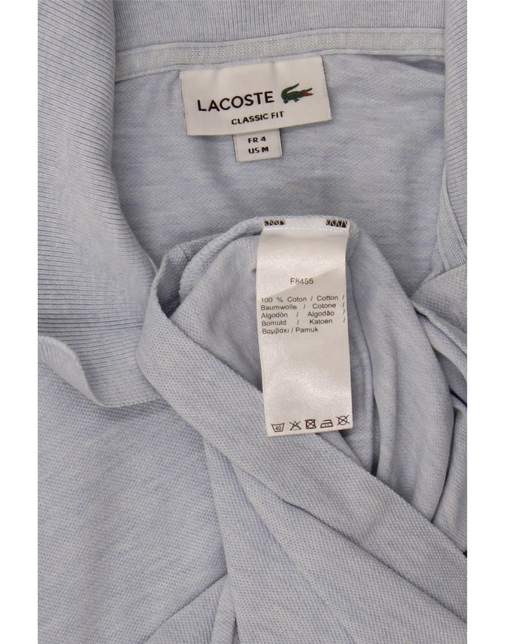 Lacoste Mens Classic Fit Polo Shirt Size 4 Medium Blue Flecked Cotton