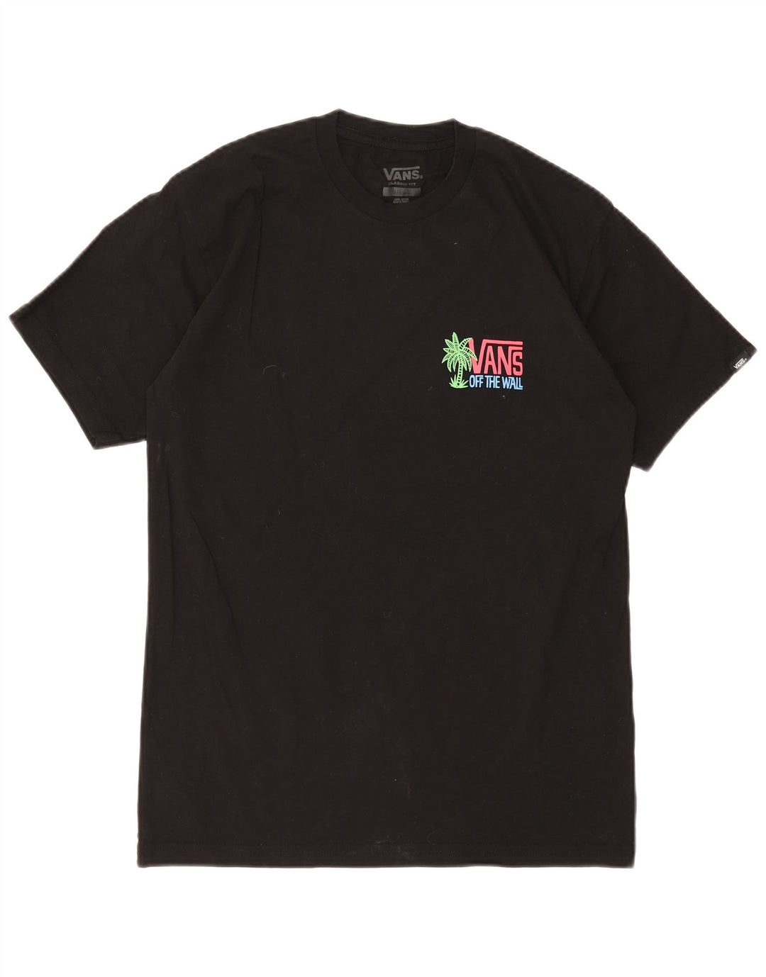 Vans Mens Classic Fit Graphic T-Shirt Top Medium Black Cotton
