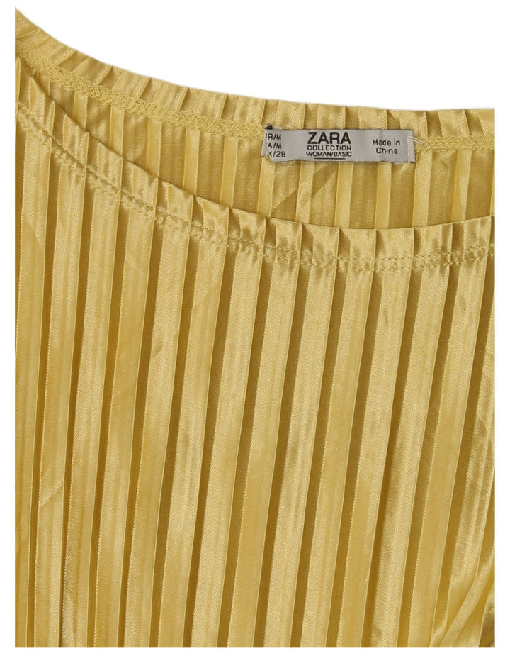 Zara Womens Blouse Top UK 12 Medium Yellow