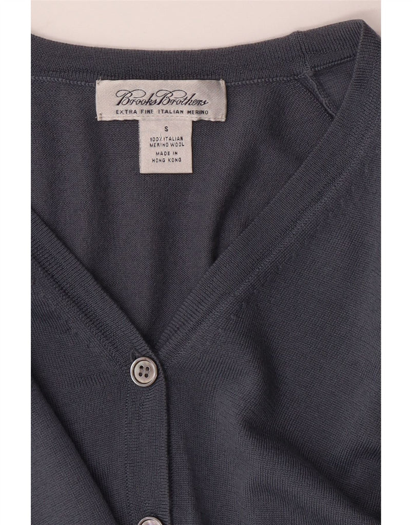 BROOKS BROTHERS Womens Cardigan Sweater UK 10 Small Navy Blue Merino Wool Vintage Brooks Brothers and Second-Hand Brooks Brothers from Messina Hembry 