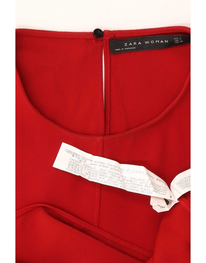 Zara Womens Maxi Dress UK 14 Medium Red Polyester