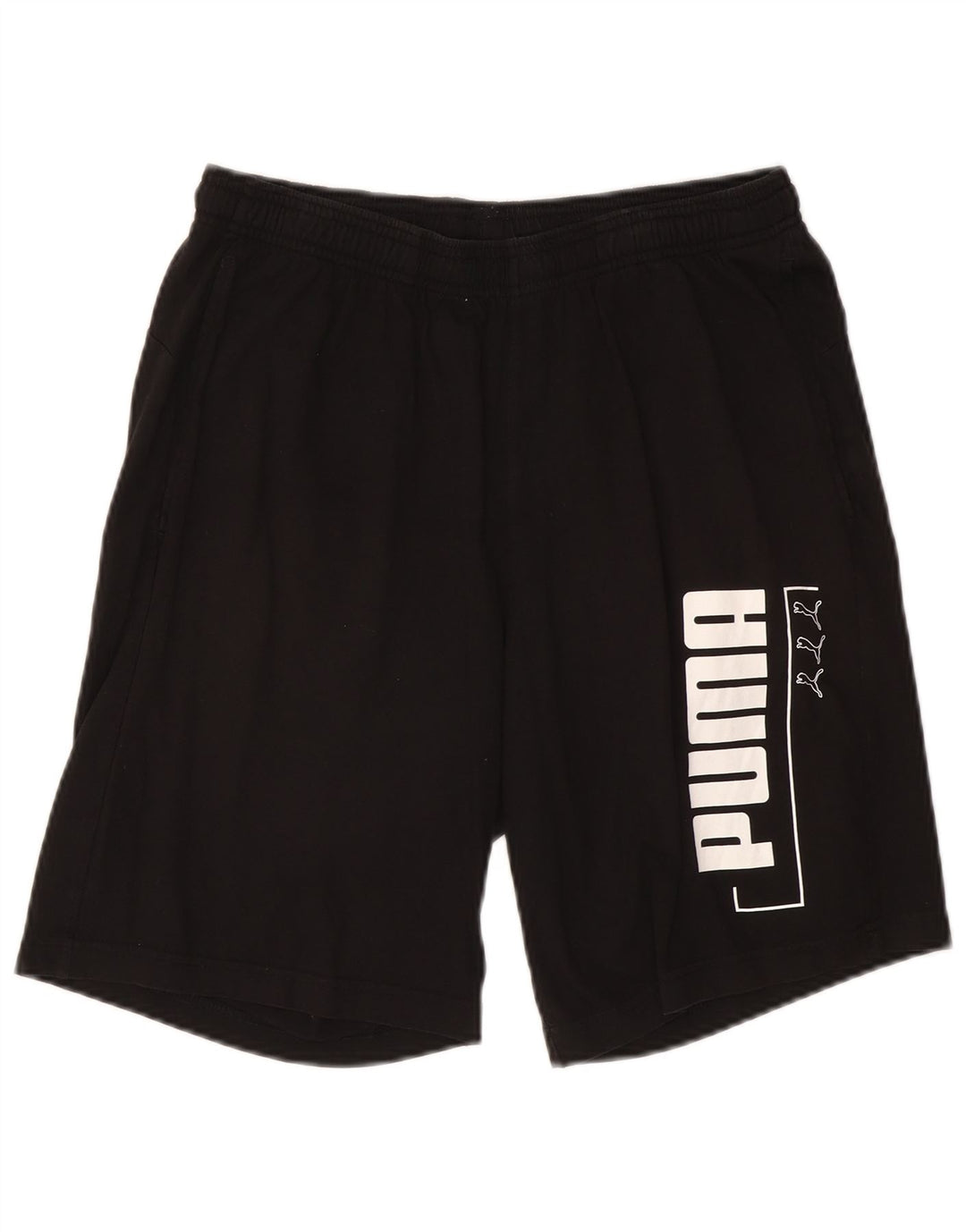 PUMA Mens Graphic Sport Shorts Large  Black Cotton