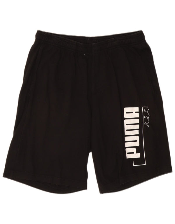 PUMA Mens Graphic Sport Shorts Large  Black Cotton