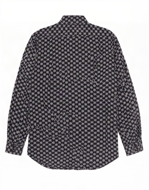 G-Star Mens Shirt Medium Navy Blue Geometric Cotton