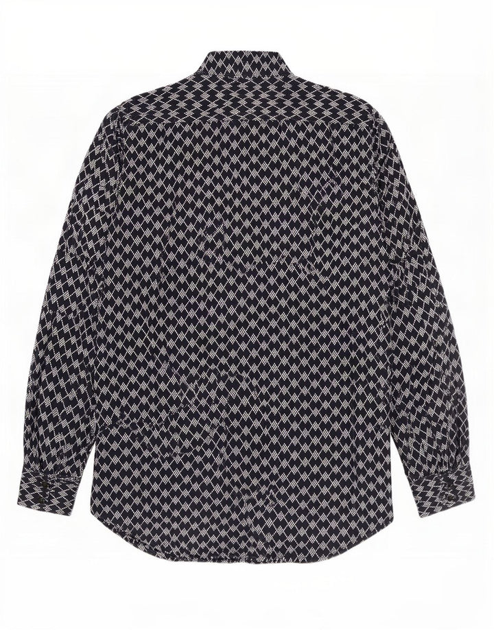 G-Star Mens Shirt Medium Navy Blue Geometric Cotton