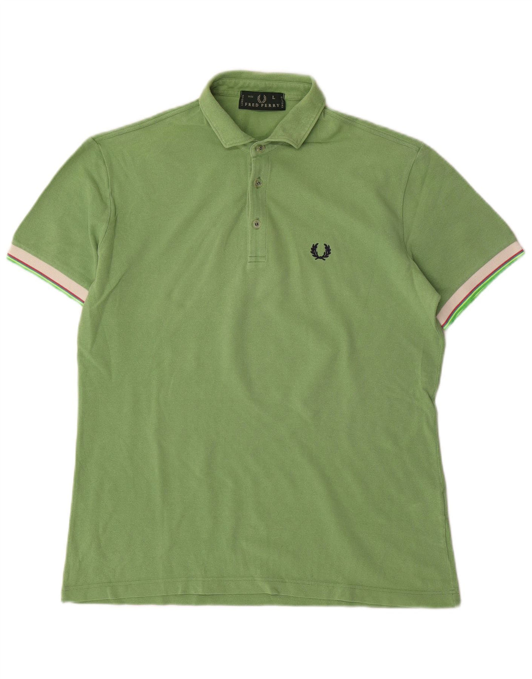 Fred Perry Mens Polo Shirt Large Green Cotton