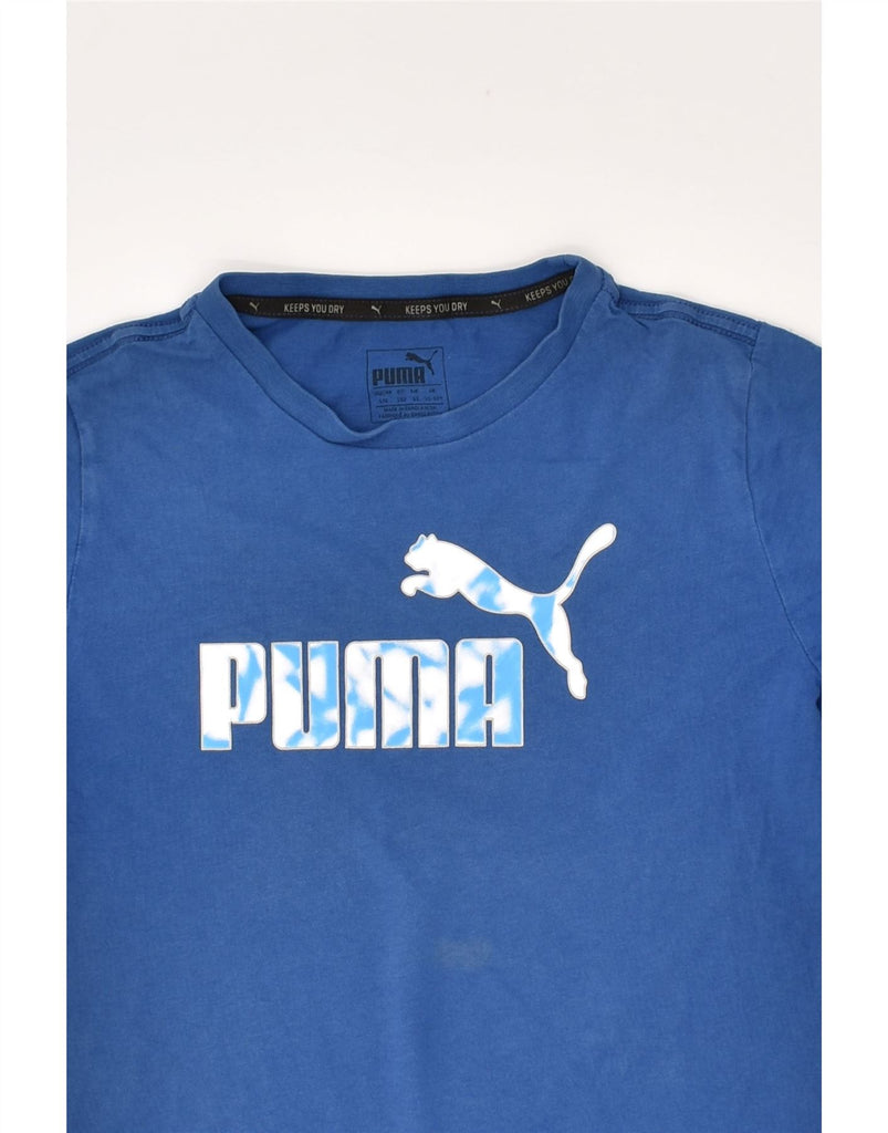 PUMA Boys Graphic T-Shirt Top 11-12 Years Large Blue Cotton | Vintage Puma | Thrift | Second-Hand Puma | Used Clothing | Messina Hembry 