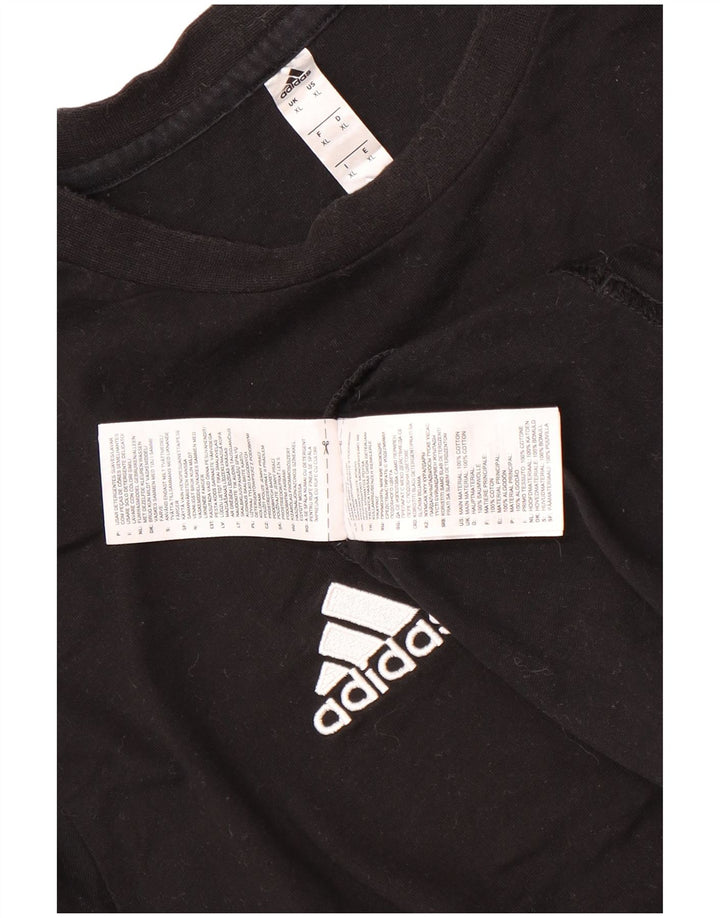Adidas Mens T-Shirt Top XL Black Cotton