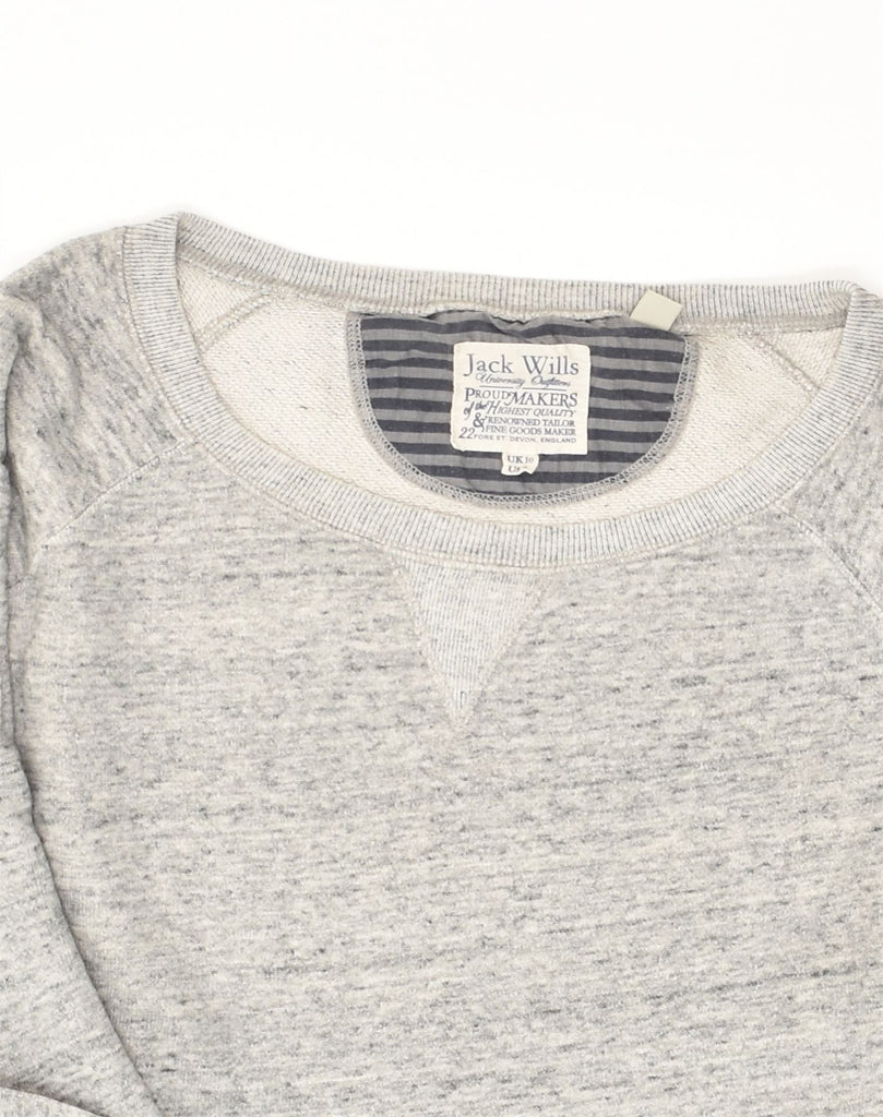 JACK WILLS Womens Sweatshirt Jumper UK 10 Small  Grey Cotton | Vintage Jack Wills | Thrift | Second-Hand Jack Wills | Used Clothing | Messina Hembry 