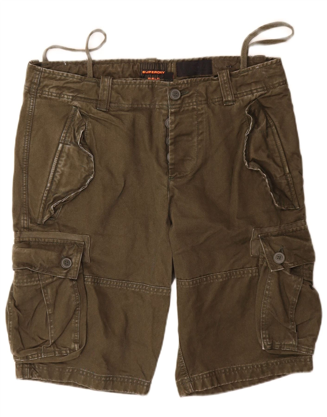 Superdry Mens Cargo Shorts W34 Large Khaki Cotton Army