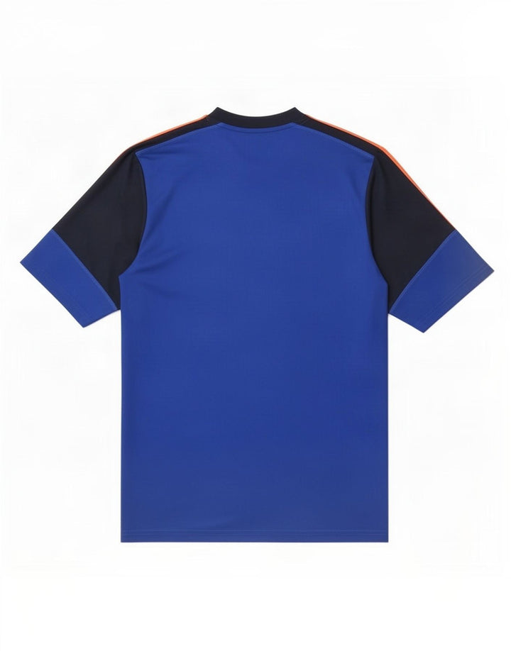 Adidas Mens Climalite T-Shirt Top Large Blue Colourblock Polyester