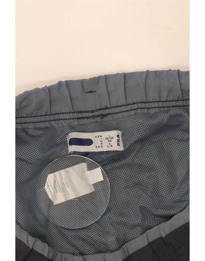 Fila Mens Cargo Tracksuit Trousers Large Navy Blue Colourblock Polyester