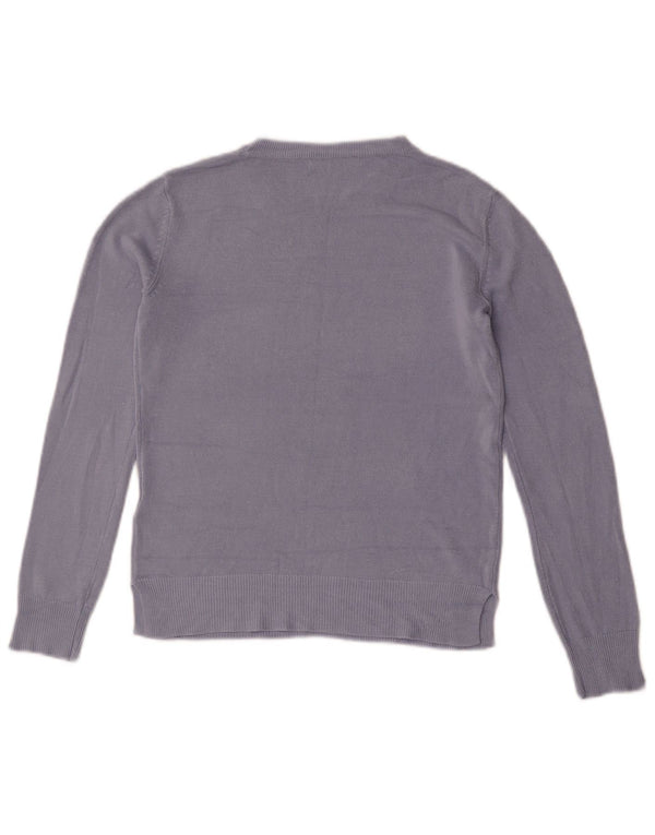 Marks & Spencer Womens Crew Neck Jumper Sweater UK 6 XS Blue Acrylic