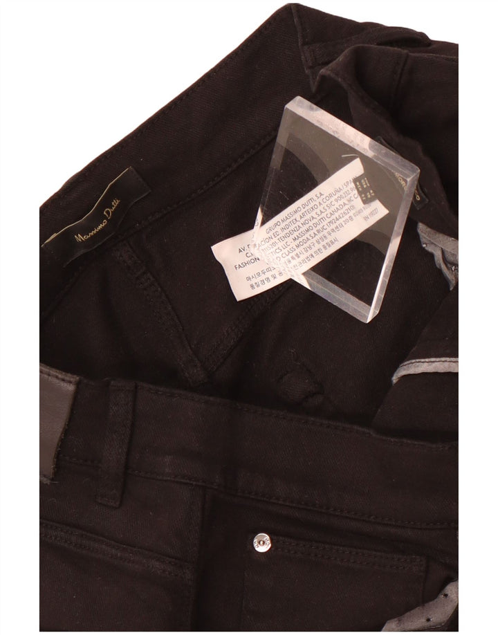 Massimo Dutti Womens Straight Jeans EU 42 Large W32 L27 Black Cotton