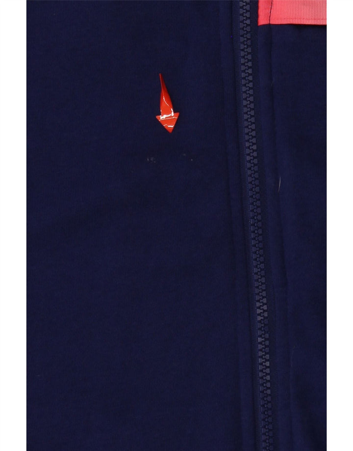 UNDER ARMOUR Mens Zip Hoodie Sweater Large Purple Colourblock Cotton