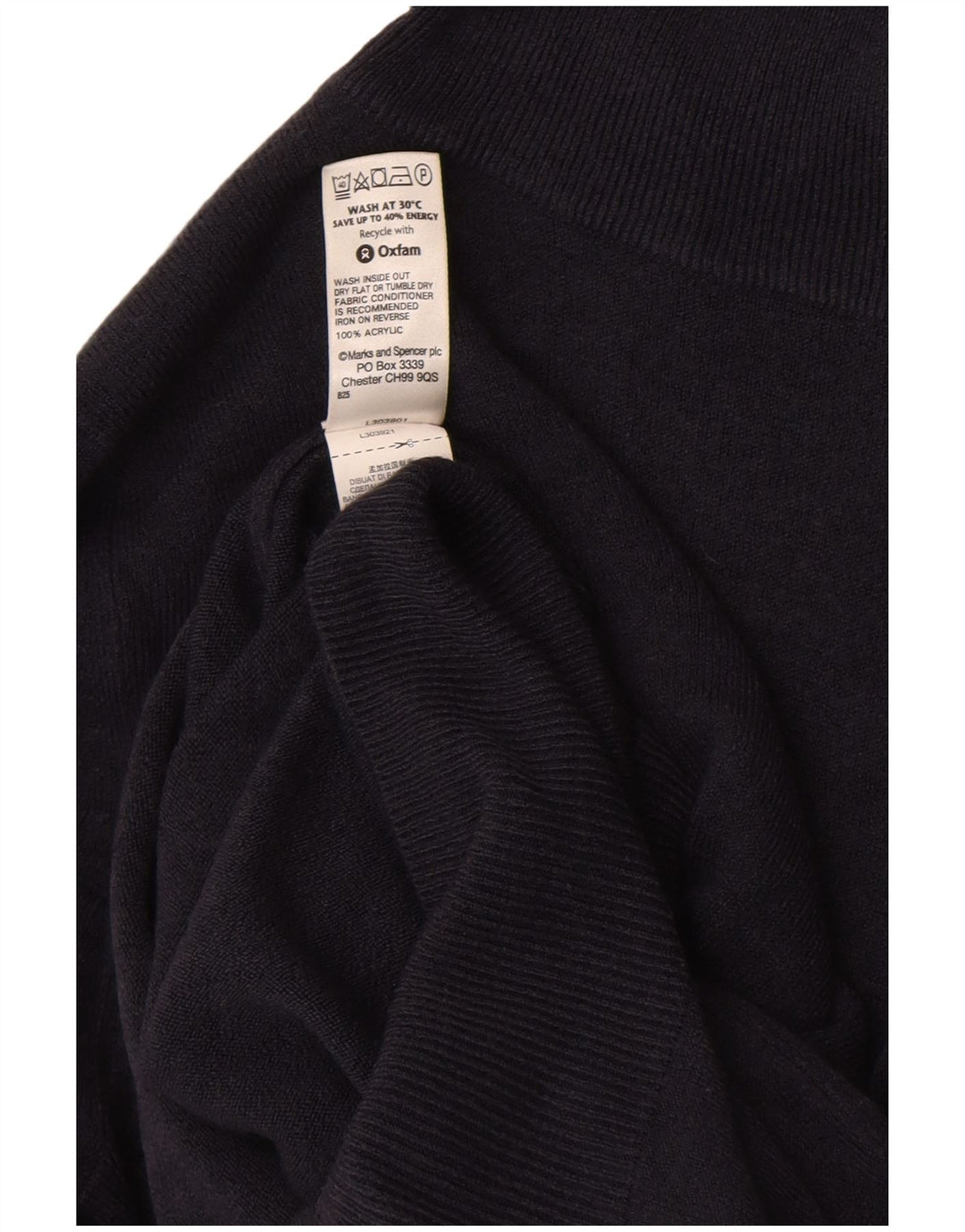 Marks & Spencer Womens Roll Neck Jumper Sweater UK 10 Small Navy Blue